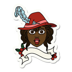 human bard character face sticker