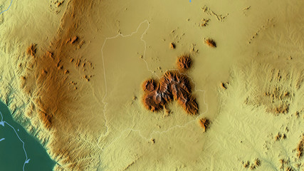 Mulanje, Malawi - outlined. Relief