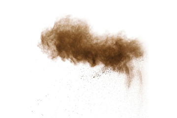 Coffee explosion isolated on white background