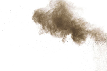 Coffee explosion isolated on white background