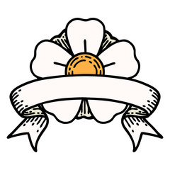 tattoo with banner of a flower