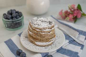Obraz na płótnie Canvas Homemade pancakes with poppy seeds