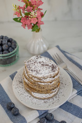Homemade pancakes with poppy seeds