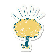 grunge sticker of tattoo style tree