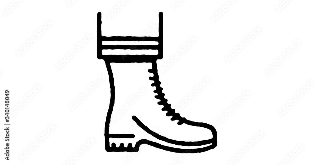 Poster hand drawn sketch icon animation for protective gear to use as video design element. minimalistic sy