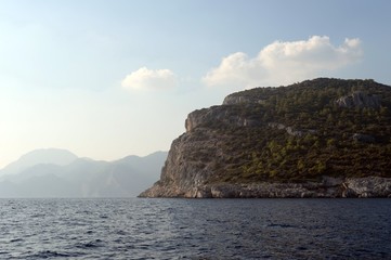 Naklejka premium Aegean Sea near the city of Marmaris. Turkey