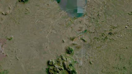 Phalombe, Malawi - outlined. Satellite