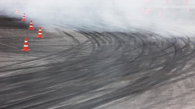 Smoke on road track