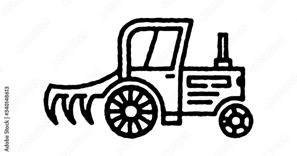 Poster hand drawn sketch icon animation for agricultural economics to use as video design element. minimali