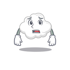Cartoon design style of white cloud showing worried face