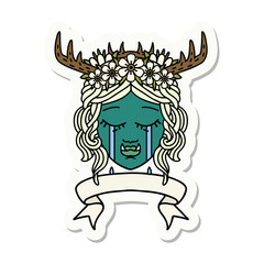 crying orc druid character face sticker