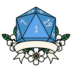 natural one d20 dice roll illustration