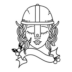 elf fighter character face illustration