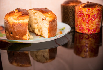bun with a golden crust on the table