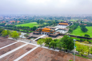 Wonderful view of the “ Meridian Gate Hue “ to the Imperial City with the Purple Forbidden City...