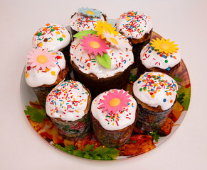 festive bread decorated with flowers on a table