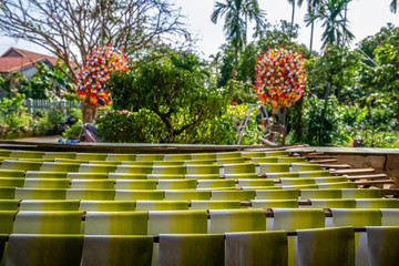 Flowers made of colored paper, in the Thanh Tien traditional village, Hue, Vietnam