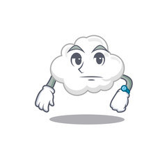 Mascot design of white cloud showing waiting gesture