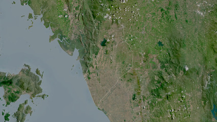 Perlis, Malaysia - outlined. Satellite