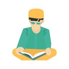 Muslim illustration design template hand in hand