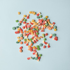 Flat lay image of sweets/lollies/candies. Perfect for lolly shop, candy shop, sweets shop.