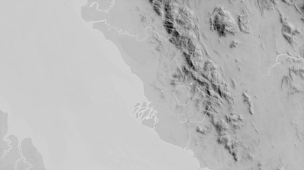 Selangor, Malaysia - outlined. Grayscale