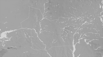 Gao, Mali - outlined. Grayscale