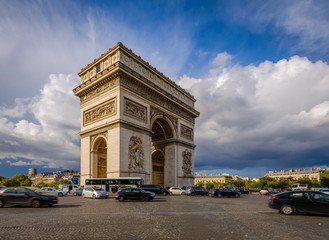 Sep 16/2017 The great gate in a cloudy afternoon at Paris, France