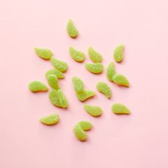 Flat lay image of sweets/lollies/candies. Perfect for lolly shop, candy shop, sweets shop.