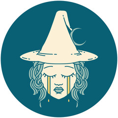 crying human witch character icon