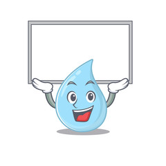 Mascot design of raindrop lift up a board