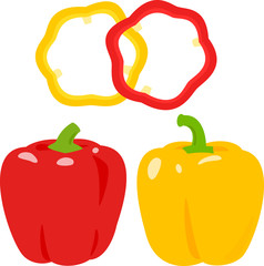 赤と黄色のパプリカ