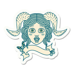 tiefling character face  sticker