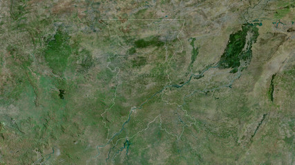 Koulikoro, Mali - outlined. Satellite