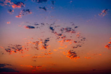 Orange Clouds On sky at sunset