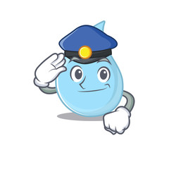Police officer mascot design of raindrop wearing a hat