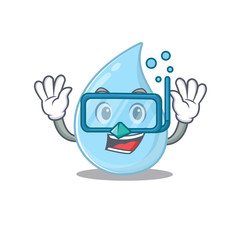 Raindrop mascot design concept wearing diving glasses