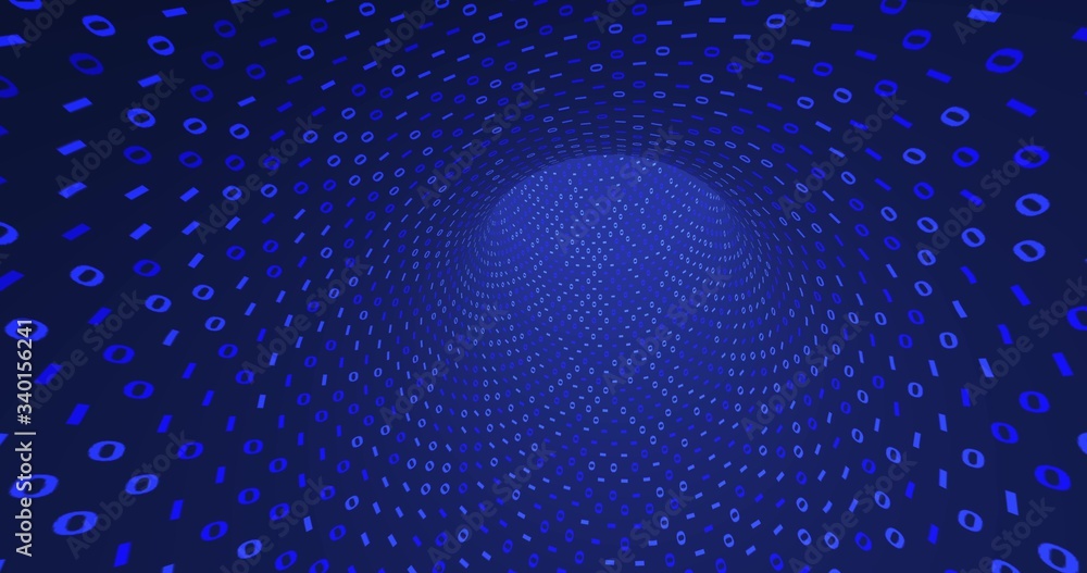 Aufkleber neon digital binary tunnel. background for network, big data, data center, digital event. 3d illustr