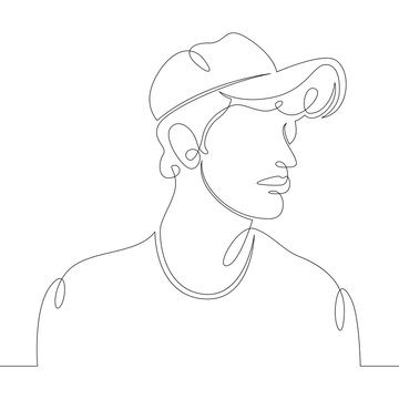 portrait of a young man in a hat, hat, baseball cap.