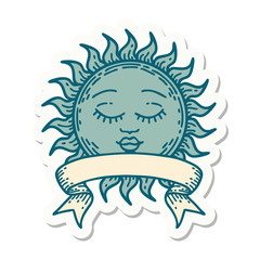 tattoo sticker with banner of a sun