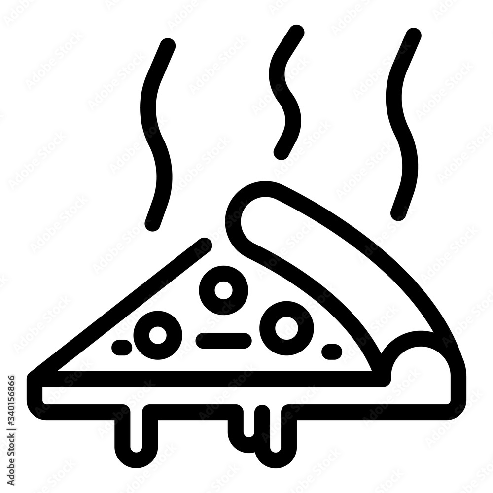 Poster hot slice pizza icon. outline hot slice pizza vector icon for web design isolated on white backgroun