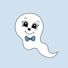 Cartoon cute ghost. Vector illustration for children.
