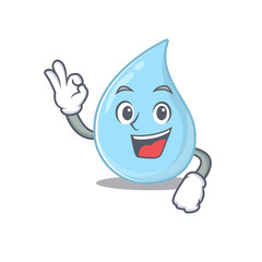 Raindrop mascot design style with an Okay gesture finger