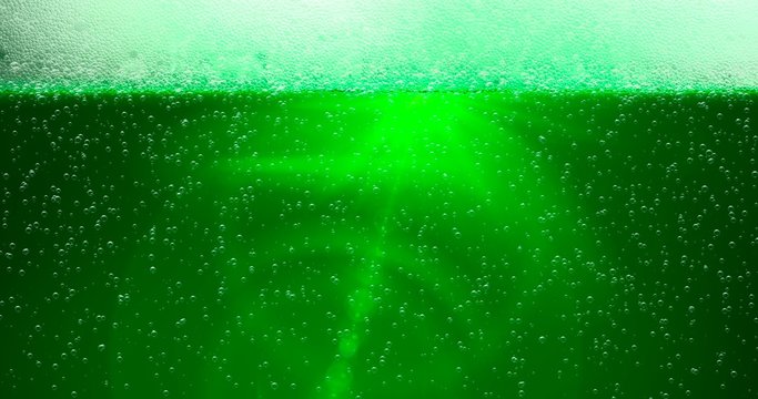 St. Patrick's Day Green Beer background with lens flare. For festive pub party event. 3d render, 3D illustration