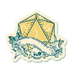 natural one d20 dice roll illustration