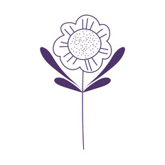 flower leaf stem botanical nature decoration isolated icon line style