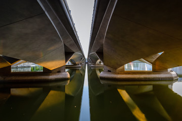 Singapore 2018 early morning at underpass of 
Esplanade Bridge