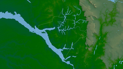 Gorgol, Mauritania - outlined. Physical