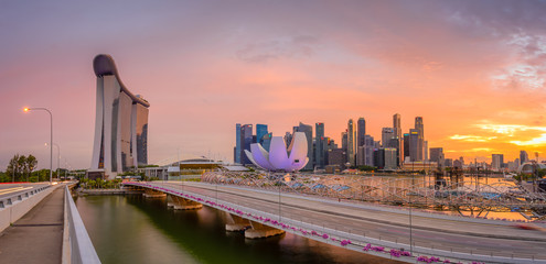 Singapore 2018 Sunset at Marina Bay look from 
Benjamin Sheares Bridge
