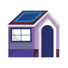 eco friendly house with solar panel sustainable isolated icon design